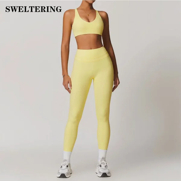 2 Pieces Sportswear Women Set of Sports Bra Gym Leggings